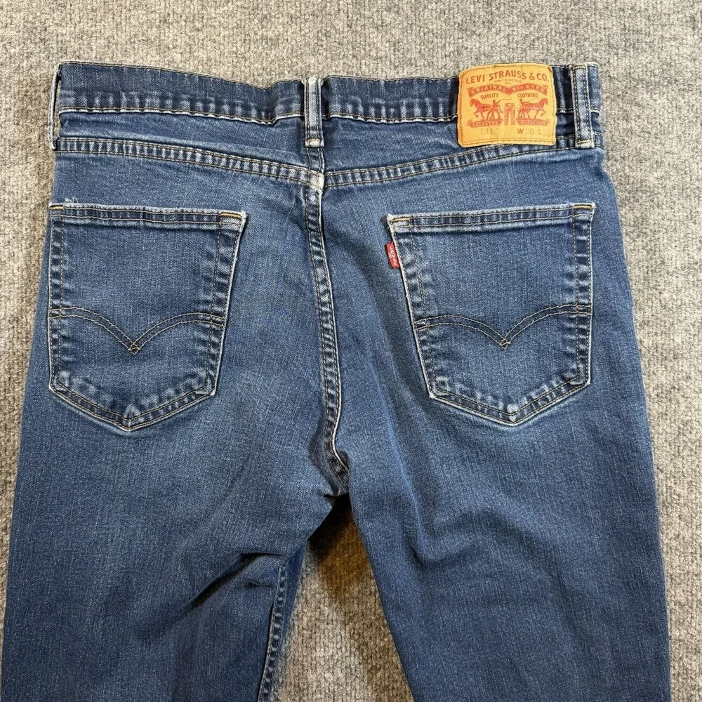 Levis 511 Straight Fit Blue Denim Jeans Mens 36x32 Medium Wash Casual Pants